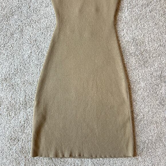 Aritzia Wilfred Free Cut-Out Knit Mini Dress in Olive/Khaki (Sz XXS) - Picture 6 of 15
